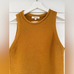 Madewell Mustard Yellow Knit Tank Top, Size Small